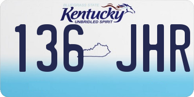 KY license plate 136JHR