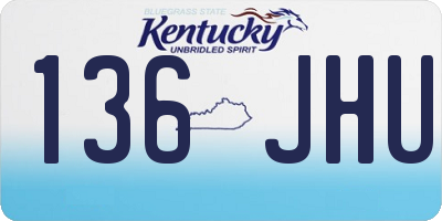 KY license plate 136JHU