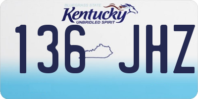 KY license plate 136JHZ