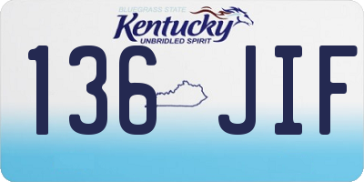 KY license plate 136JIF