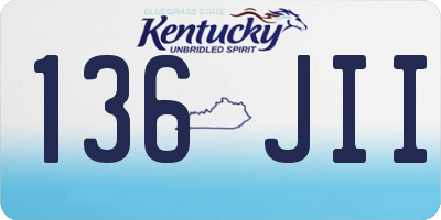KY license plate 136JII