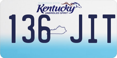 KY license plate 136JIT