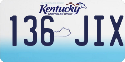 KY license plate 136JIX