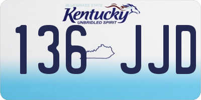 KY license plate 136JJD