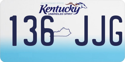 KY license plate 136JJG