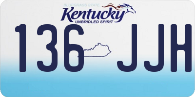 KY license plate 136JJH