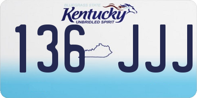 KY license plate 136JJJ
