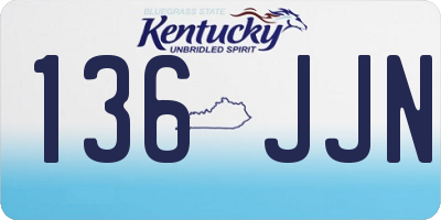 KY license plate 136JJN