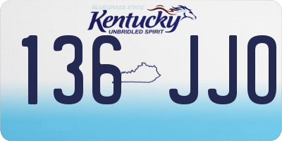 KY license plate 136JJO
