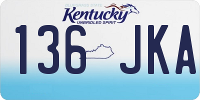 KY license plate 136JKA