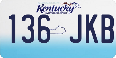 KY license plate 136JKB