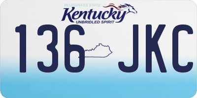 KY license plate 136JKC