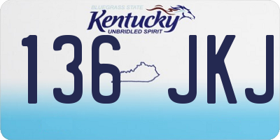 KY license plate 136JKJ