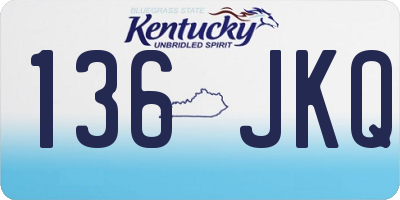 KY license plate 136JKQ