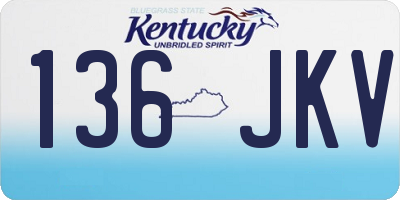 KY license plate 136JKV