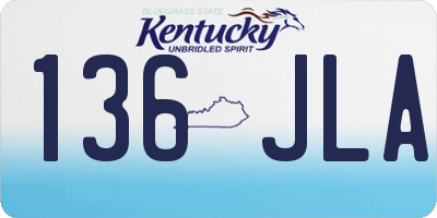 KY license plate 136JLA