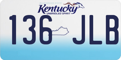 KY license plate 136JLB