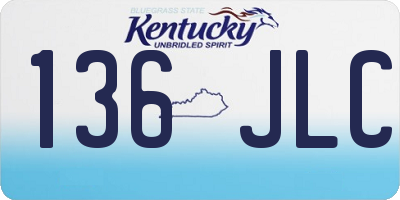 KY license plate 136JLC