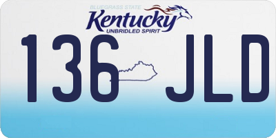 KY license plate 136JLD