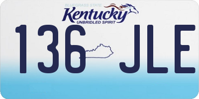 KY license plate 136JLE