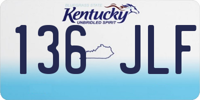 KY license plate 136JLF