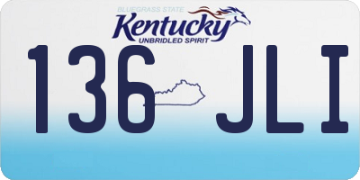 KY license plate 136JLI