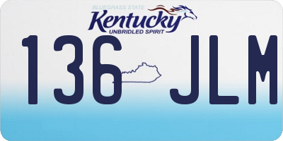 KY license plate 136JLM