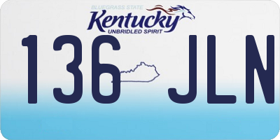 KY license plate 136JLN