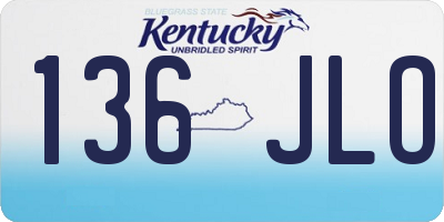 KY license plate 136JLO