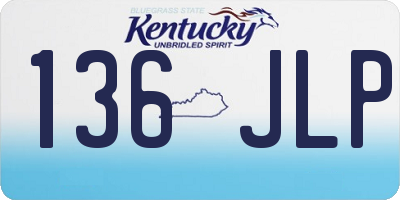 KY license plate 136JLP