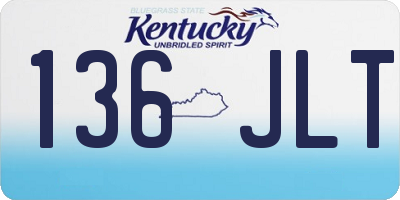KY license plate 136JLT