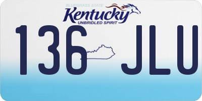 KY license plate 136JLU