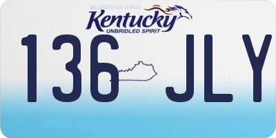 KY license plate 136JLY