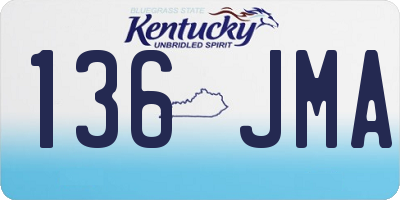 KY license plate 136JMA