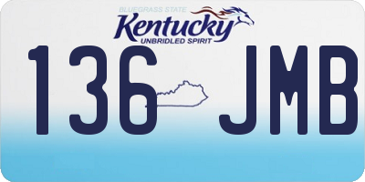 KY license plate 136JMB