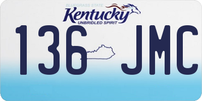 KY license plate 136JMC