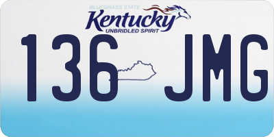 KY license plate 136JMG