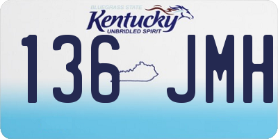 KY license plate 136JMH