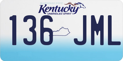 KY license plate 136JML