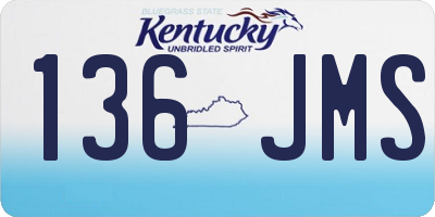 KY license plate 136JMS