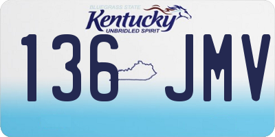 KY license plate 136JMV