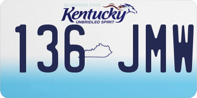 KY license plate 136JMW