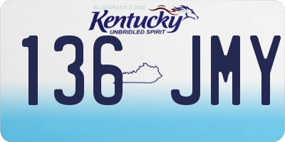 KY license plate 136JMY