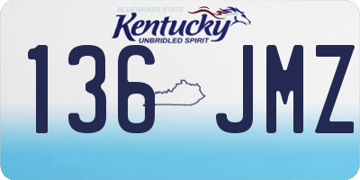 KY license plate 136JMZ