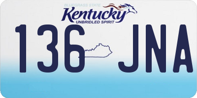 KY license plate 136JNA