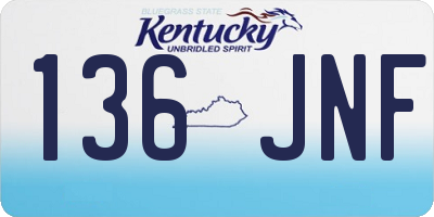 KY license plate 136JNF
