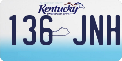 KY license plate 136JNH