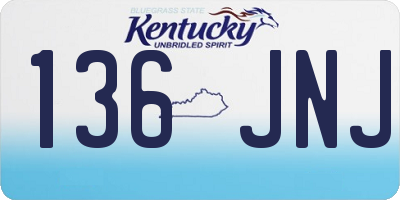 KY license plate 136JNJ