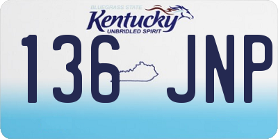 KY license plate 136JNP