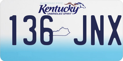 KY license plate 136JNX